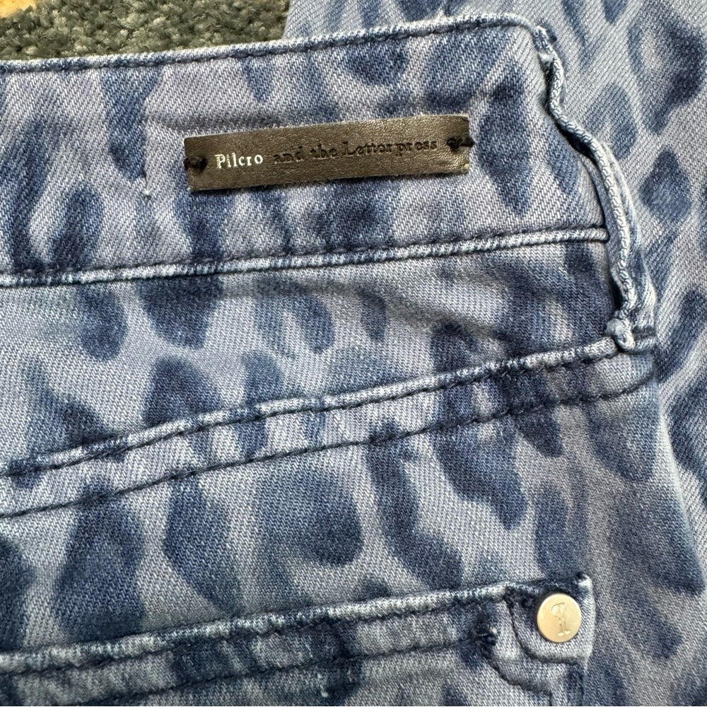 Pilcro and the Letterpress Blue Animal Print Skinny Jeans - Picture 7 of 9